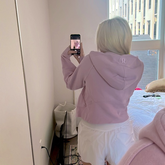 Lululemon Oversized hooded half zip scuba in pink peony - Picture 3 of 3